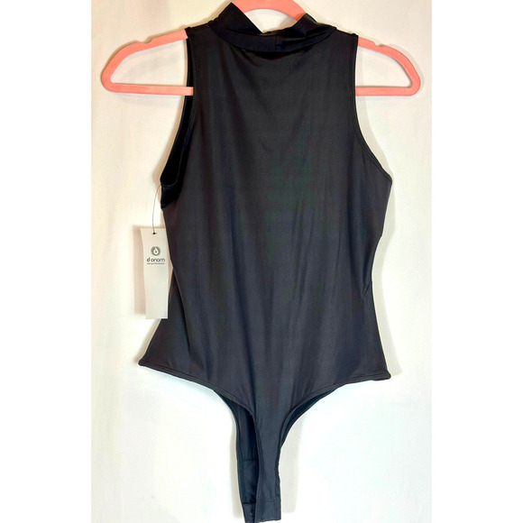 Mono b High Cowl Neck Sleeveless Bodysuit Black S - Picture 1 of 10